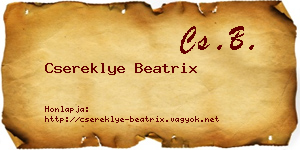 Csereklye Beatrix névjegykártya